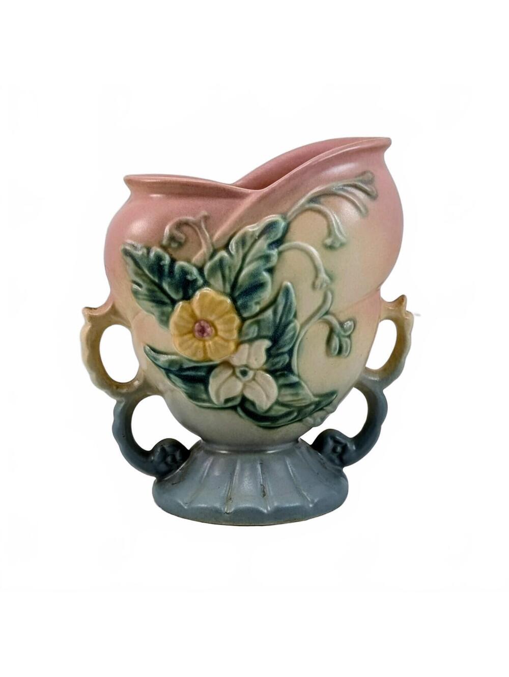 Hull Art Pottery Wildflower Double-handled Vase W-5-6 1/2